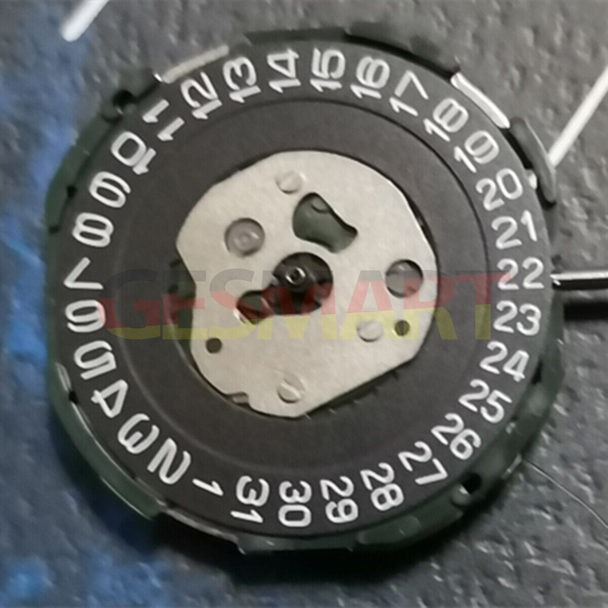 Miyota 2115 Japan quartz movement with black date disk at 3 o'clock, single calendar, and 3 hands.