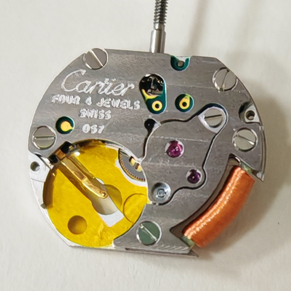 Cartier CTR-057 Swiss Made quartz watch movement, precision replacement part for luxury watches.