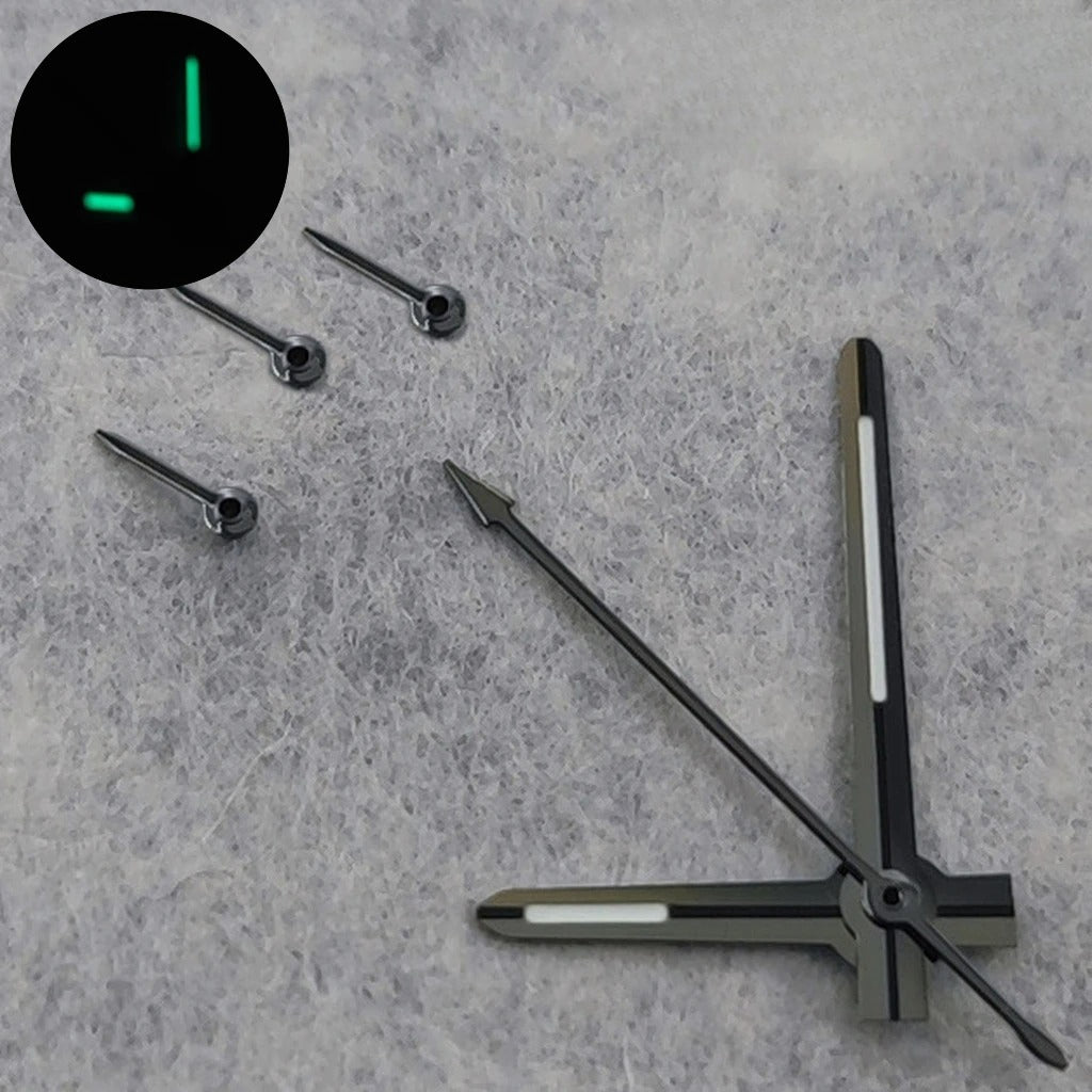 6 Pins Green Luminous Watch Hands for VK63 VK64 Silver Black Gold Rose Hands