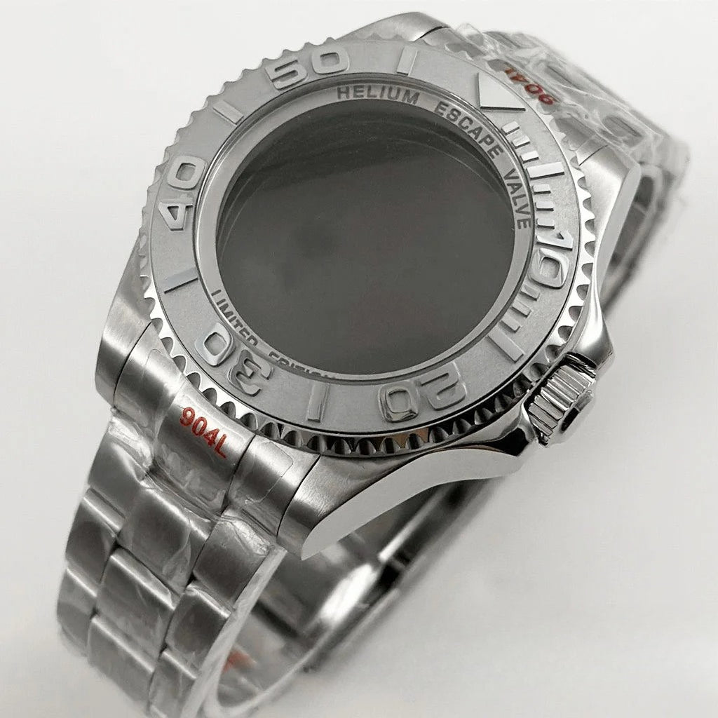 44mm Black Blue GMT Ceramic Bezel Watch Case for Deep SEA for NH34 NH35 NH36