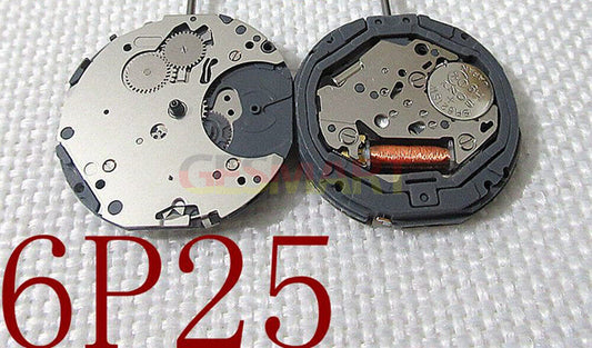 Miyota 6P25 quartz watch movement replacement part for precise repairs and maintenance.