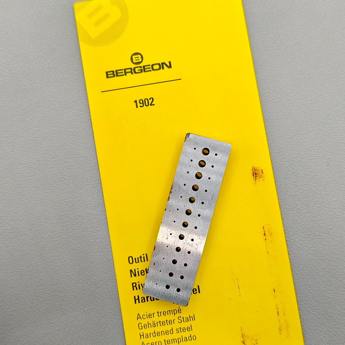 Swiss Bergeon 1902 Rivetting Stake In Steel With 36 Holes