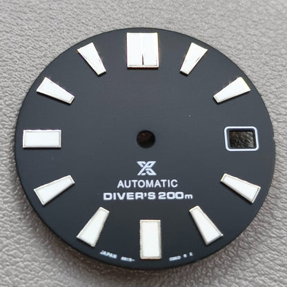 28.5mm Green Luminous Black Modified Watch Dial for NH35 NH36 Movement