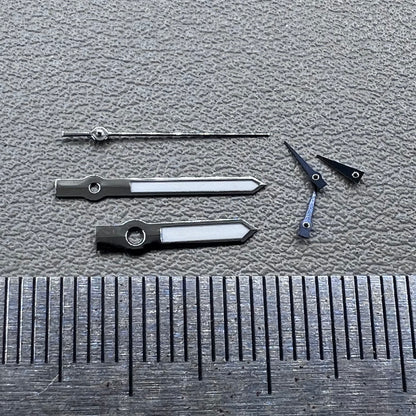 13.5mm Green Lume Black Trim Watch Hands for Miyota JS15 Quartz Movement