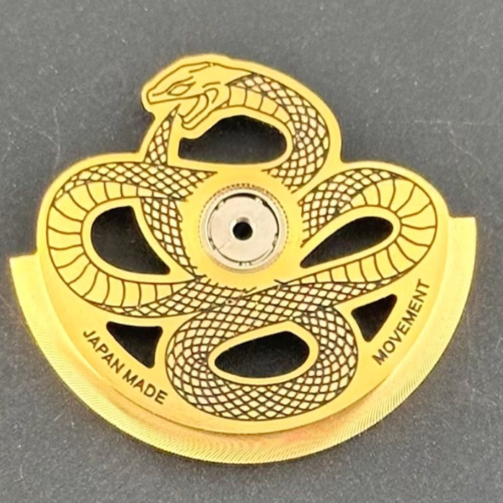 Modified Golden Hollow Snake Rotor Oscillating Weight for NH35 NH36 Movement