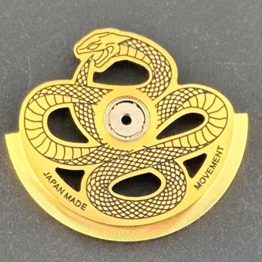 Modified Golden Hollow Snake Rotor Oscillating Weight for NH35 NH36 Movement