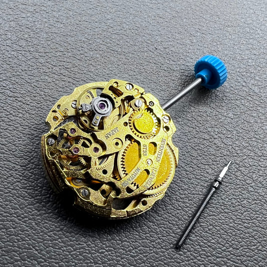 Japan Miyota 6T33 Golden Hollow Hand-winding Mechanical Movement 3 Hands