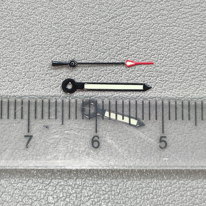 2 Sets 3 Hands Green Luminous Black Trim Watch Hands for NH35/NH36/4R36 Movement