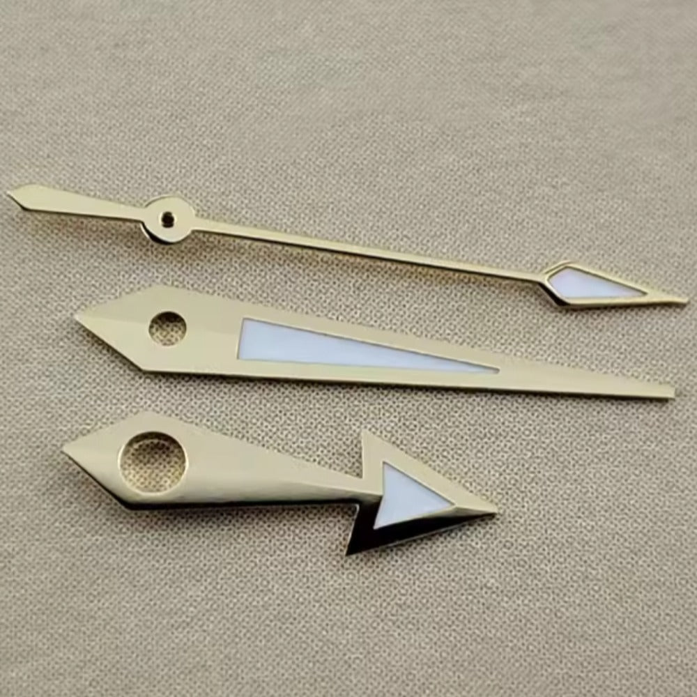 Golden Trim 10X12X12.5mm Green Lume Watch Hands Fit for NH35 NH36 PT5000