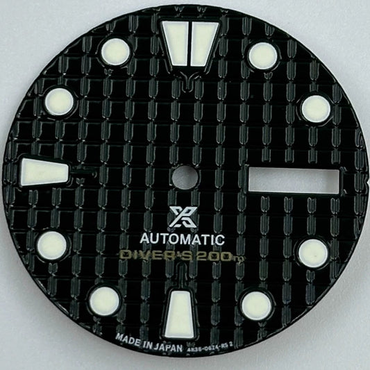 Dark green 28.5mm waffle dial with green luminous markers for NH36 diving watch