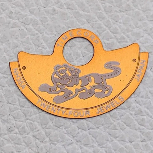 Orange Tiger rotor oscillating weight overlay for NH35, NH36, 7S26, 4R35 watch movements by Orange Tiger.