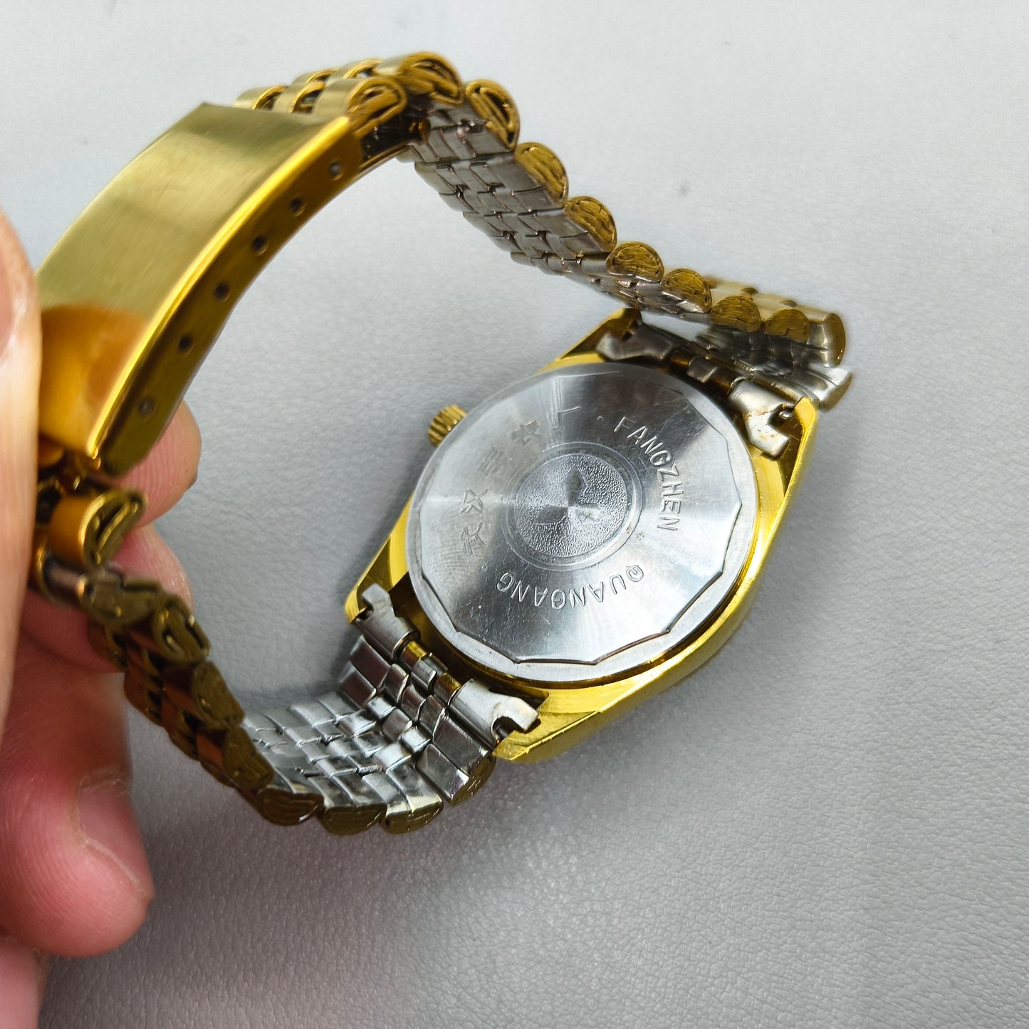 38mm 17 Jews Golden Dial Single Calendar Wudang Steel Manual Mechanical Watch