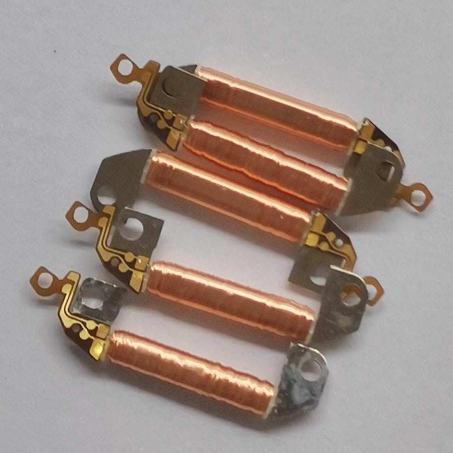 Japanese coil for Seiko 7D46A quartz watch movement, essential circuit board component.