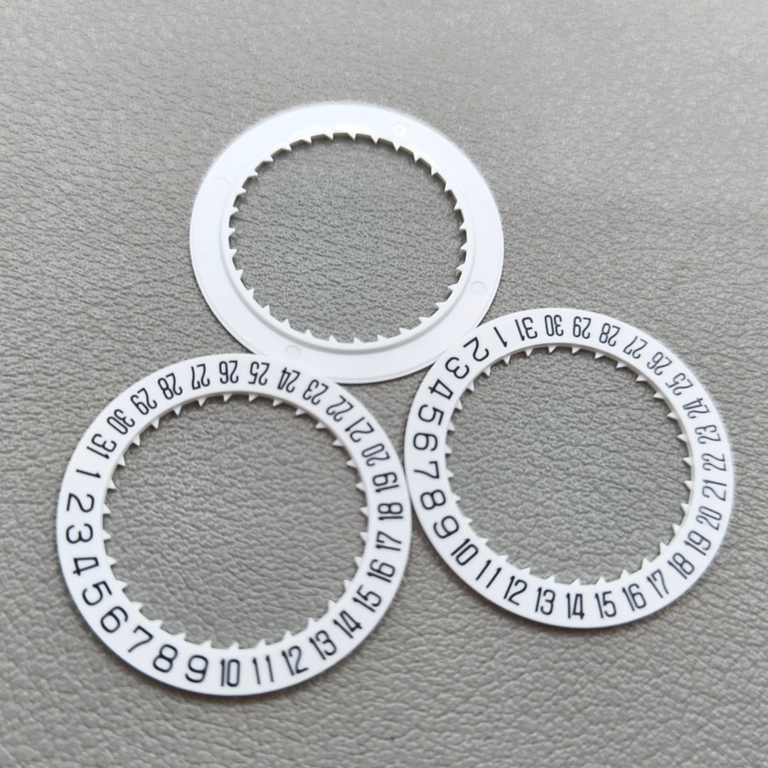3 PIECES White Date Disk Wheel Generic for Miyota 8215 8200 Movement Date@6