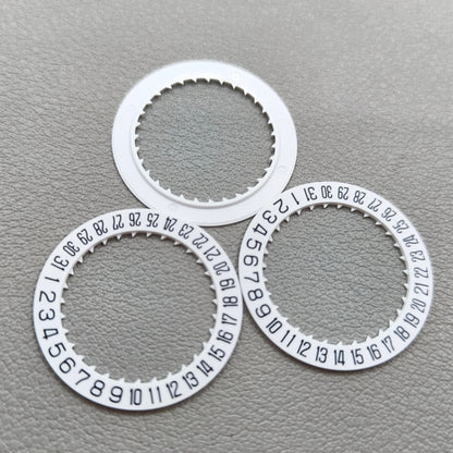 3 PIECES White Date Disk Wheel Generic for Miyota 8215 8200 Movement Date@6