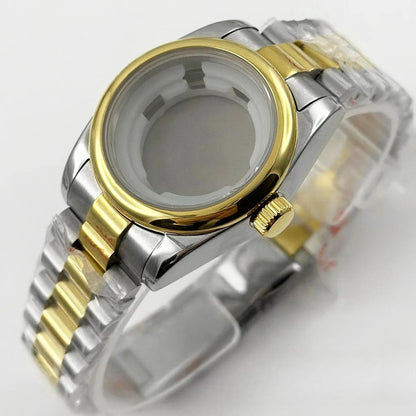 31MM Round Bezel Sapphire Glass Presidential bracelet Watch Case for NH05 NH06