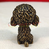 Solid Copper Poodle Trinket Hand Carved Bronze Model Figurines