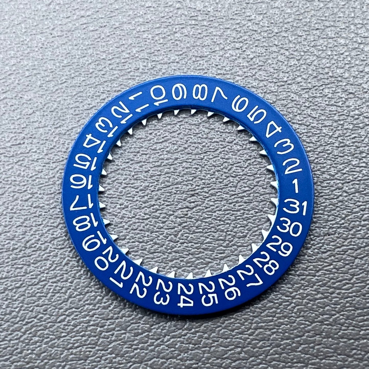 White font blue date disk wheel for NH36 NH35 watch movement, date at 3 o'clock, Crown@3.8 accessory.