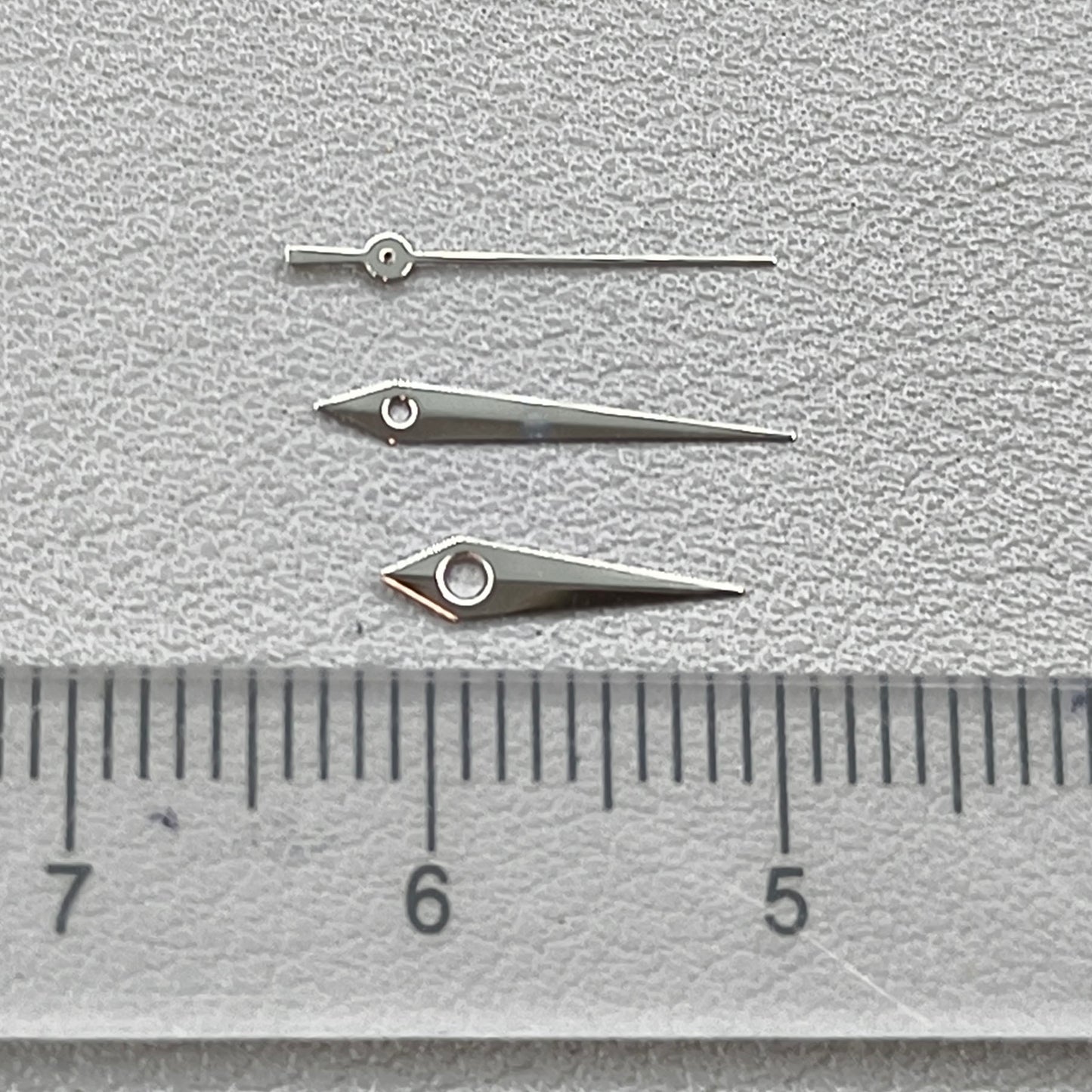 2 Sets Silver Polished Arrow Shape NO Lume Watch Hands for Miyota 1M12 Movement