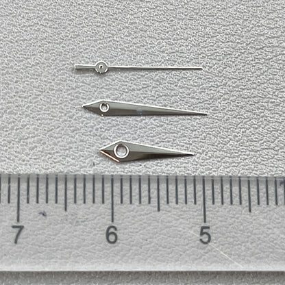 2 Sets Silver Polished Arrow Shape NO Lume Watch Hands for Miyota 1M12 Movement