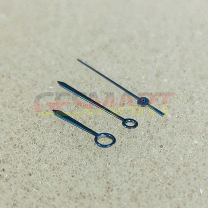 Blue polished NO Lume watch hands, designed for NH35/NH36/4R/7S 8215 movements, stylish and precise.