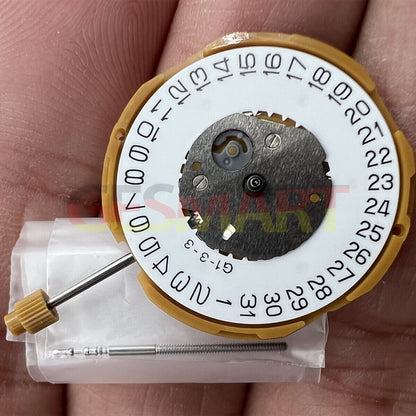 Miyota GM10 quartz movement with date display at 3 o'clock for precise timekeeping