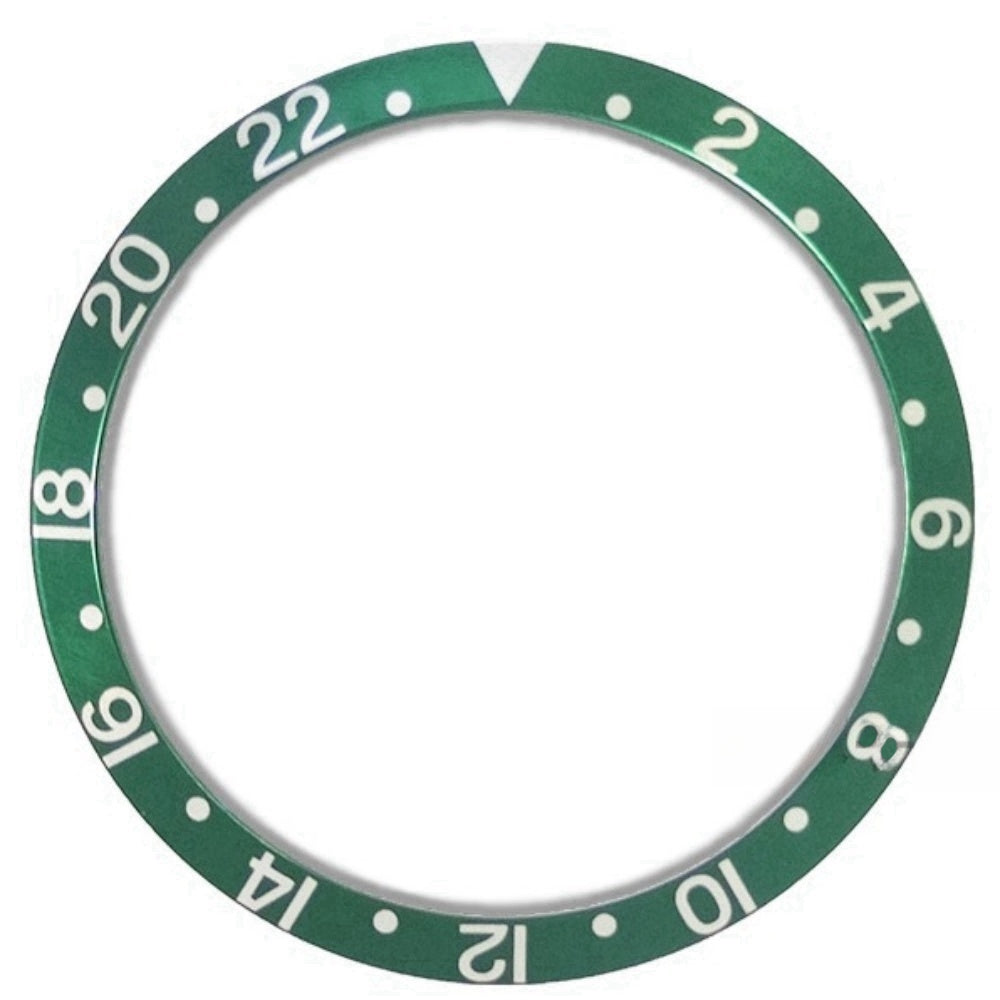 Vintage 36.5/30.8mm aluminum watch bezel in grass green for 2-22 SUB models