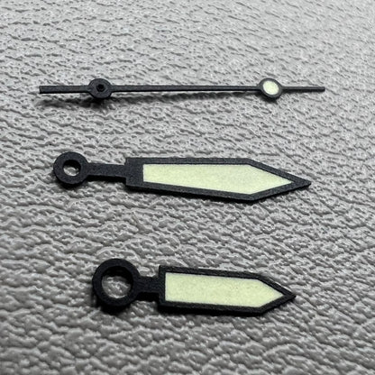 Arrow-shaped green luminous hands set for ETA2836/2846/2824/2846 watch movements by ArrowBrand.