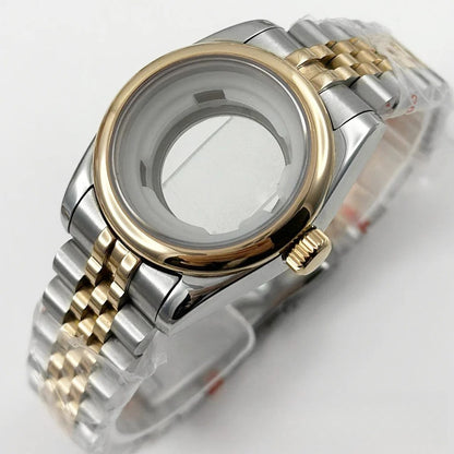 Ladies 31MM Round Bezel Sapphire Glass Jubilee bracelet Watch Case Fit NH05 NH06