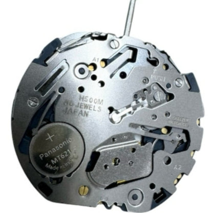 Japaese Citizen H500 Eco-Drive watch movement with solar power and single calendar date at 4 o'clock.