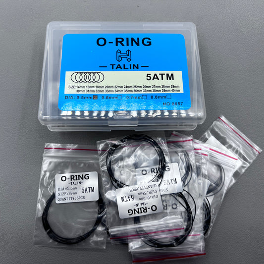 0.5mm 132 PIECES Rubber Silicone Watch Gasket O-Ring Back Case Assorted