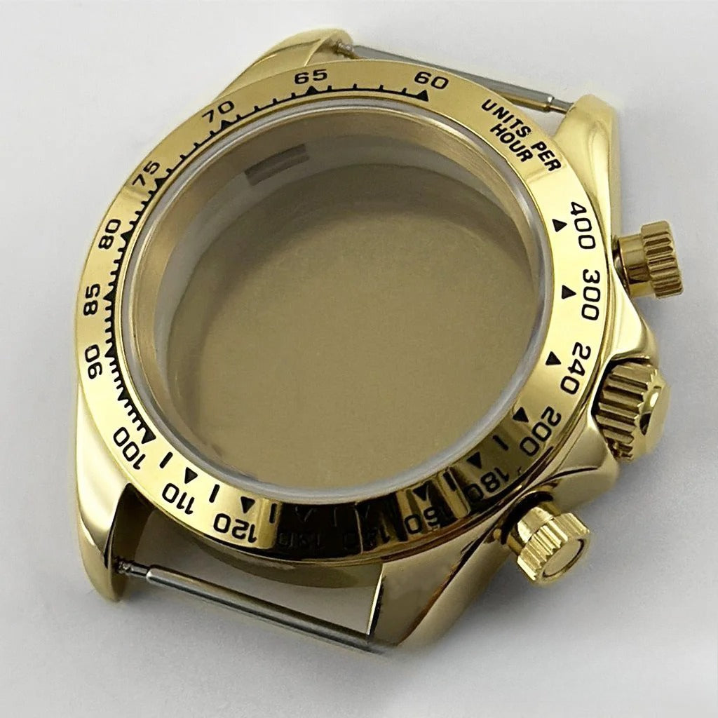 Daytona 40mm Mens Watch Steel Case for Daytona VK63 VK64 Case Fits 20mm Strap