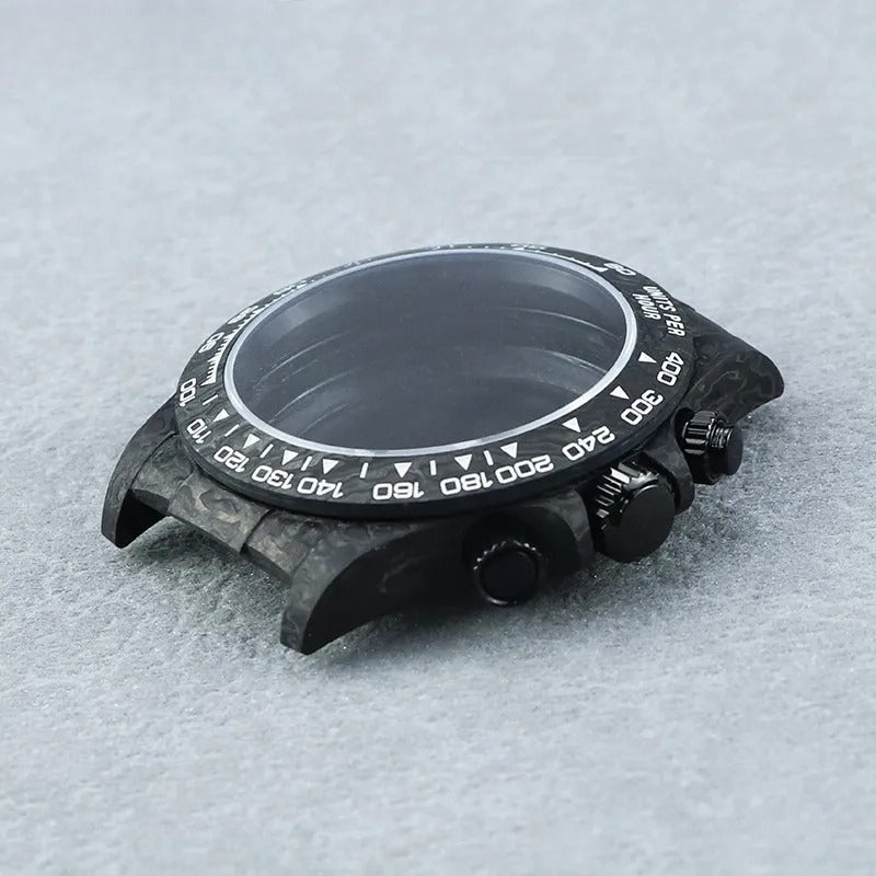 VK63/4130 Carbon Fiber Watch Case 38mm Carbon Fiber Bezel Sapphire Glass