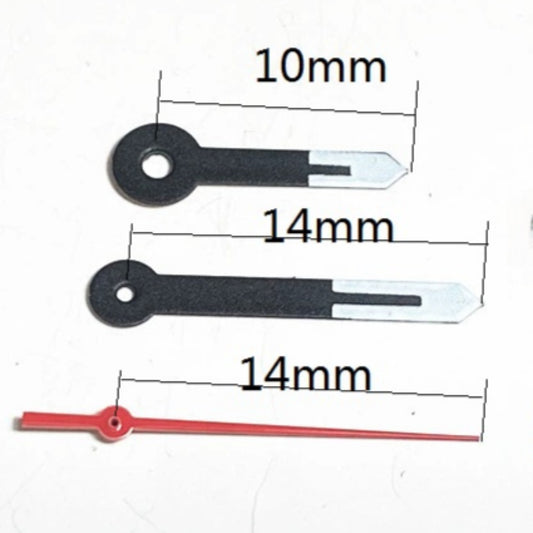 Aiguilles de seconde montre 10 x 14 x 14 mm, blanches et noires, rouges, pour mouvement à quartz Ronda 515