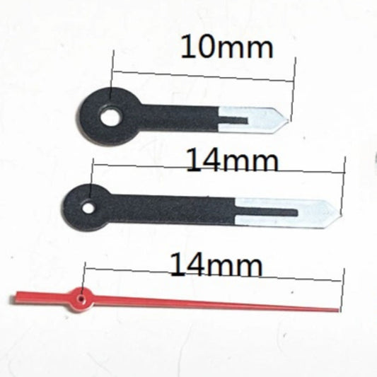Aiguilles de seconde montre 10 x 14 x 14 mm, blanches et noires, rouges, pour mouvement à quartz Ronda 515