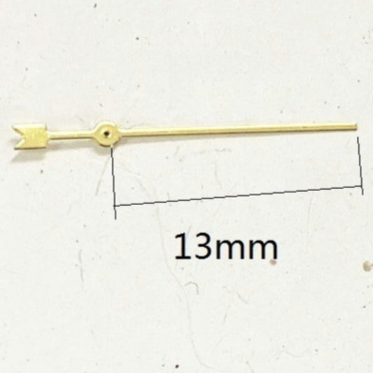3pcs 13mm golden second hands for Miyota FS00 FS01 FS10 watch movements, precise accessory.