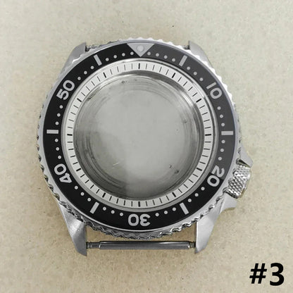 41.5mm White Chapter Ring+Bezel Stainless Steel Case Set for SKX007 NH35/NH36/4R