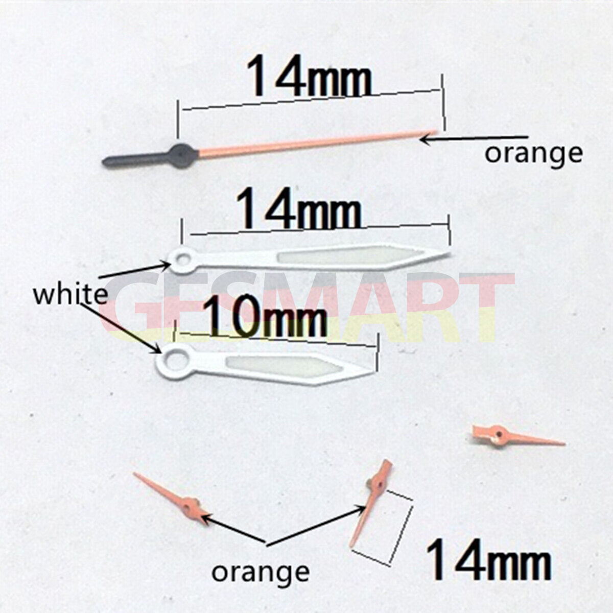 14mm orange and white second hand for Miyota OS10 OS20 OS60 OS80 watch movements.