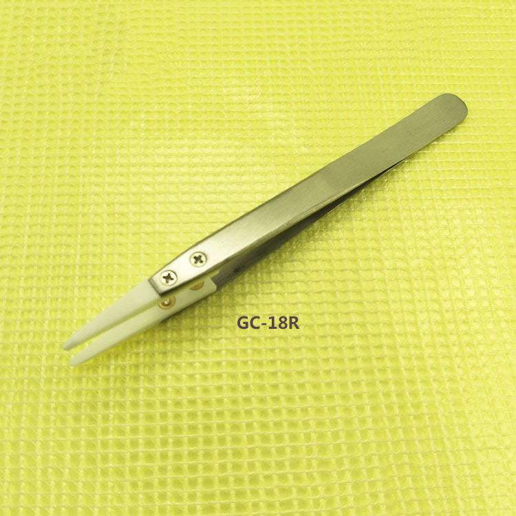 Zirconium ceramic tweezer, acid and alkali resistant, high-temp, anti-static for precise watch accessory handling