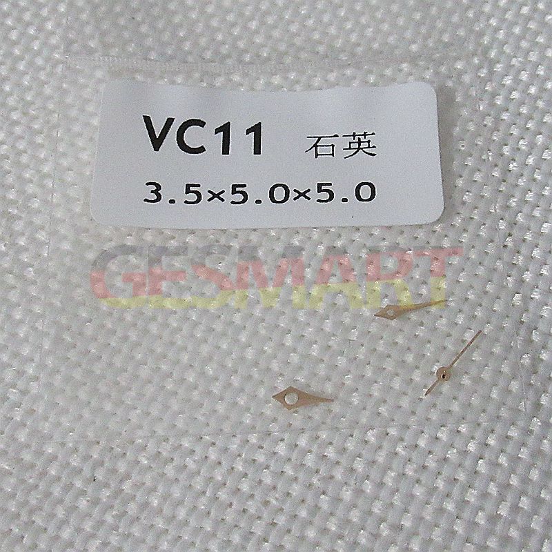 Silver 3.5x5x5mm watch hands for Hattori Epson VC11 movement with precision design.  