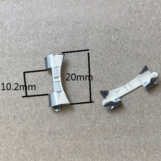 10,2 x 20 mm Edelstahl gebogene Endglieder Federstege Armband Uhrenarmband #1014