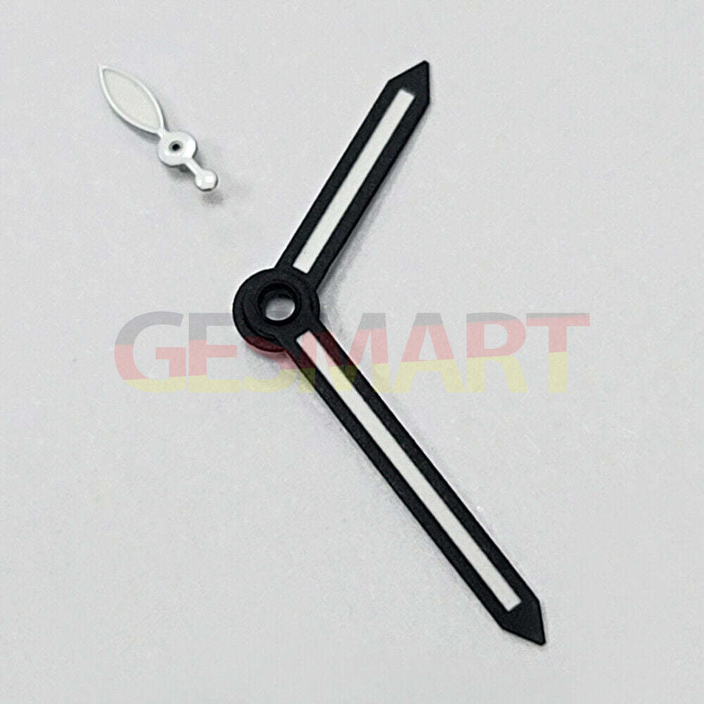 14mm green lume watch hands with black trim, compatible with ST3600/ST3620 ETA6497/6498 movements.