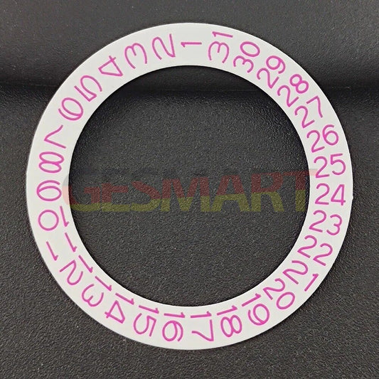 Pink date wheel overlay on white background for NH35 NH36 watch movement accessories.