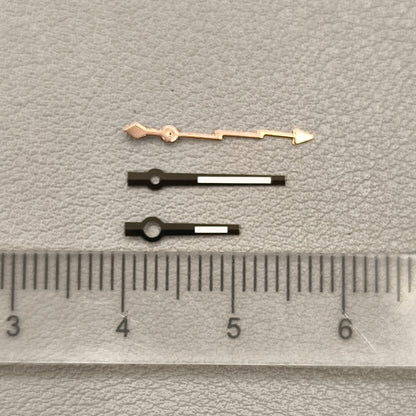 Rose Golden Lightning Second Hand Black Trim Watch Hands for NH35 NH36 7S26 7S36