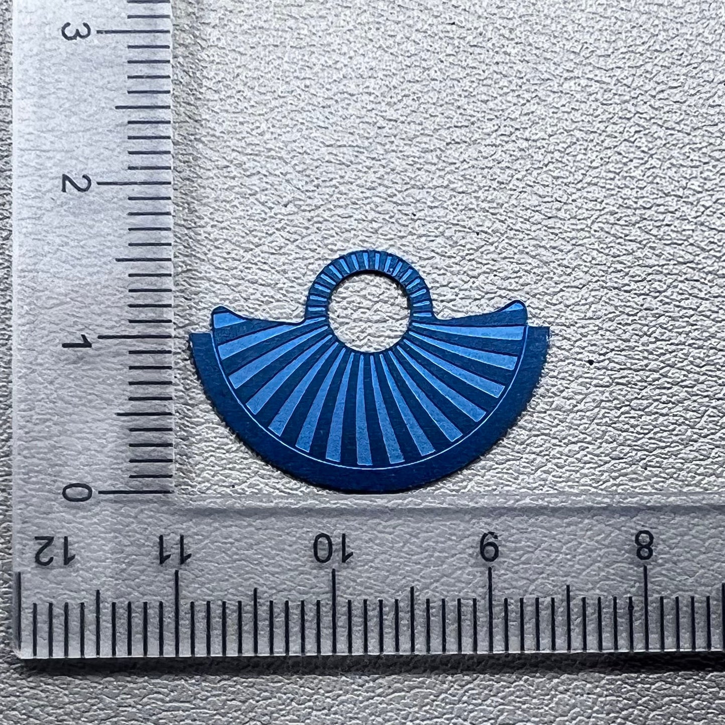 Blue Oblique Wave metal rotor overlay for NH35 NH36 watch movement enhancement.