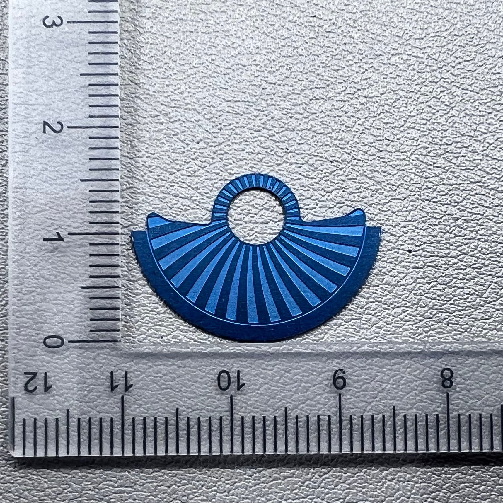 Blue Oblique Wave metal rotor overlay for NH35 NH36 watch movement enhancement.