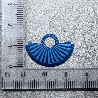 Blue Oblique Wave metal rotor overlay for NH35 NH36 watch movement enhancement.