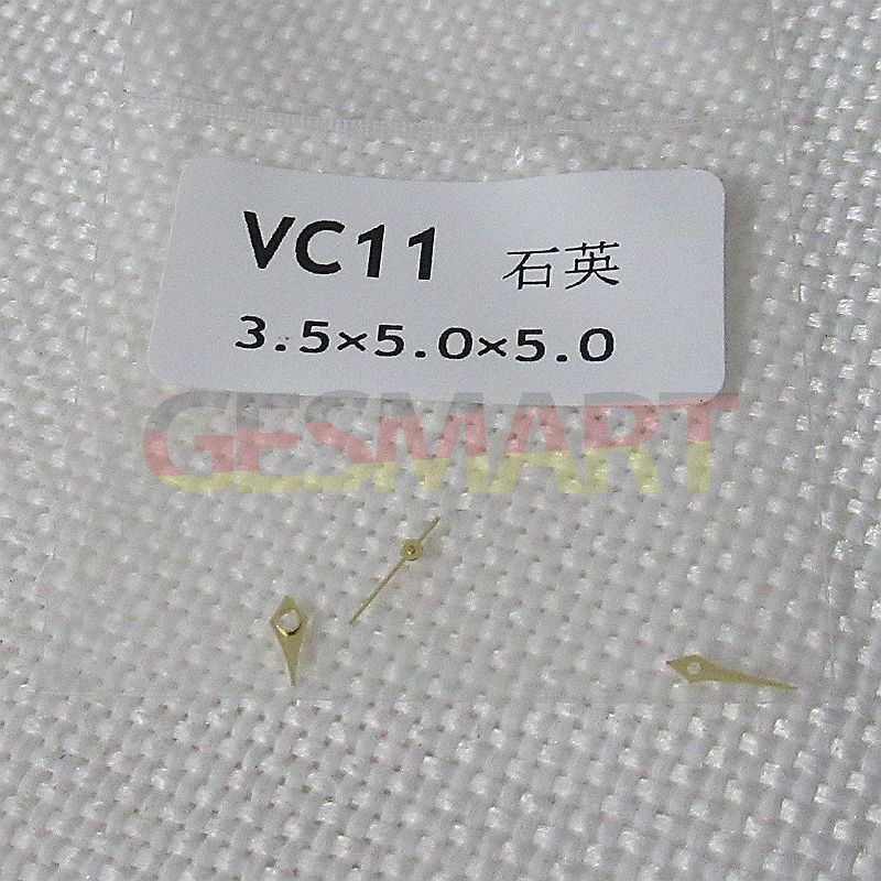 Silver 3.5x5x5mm watch hands for Hattori Epson VC11 movement, precision-crafted for accurate timekeeping.