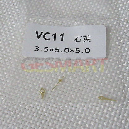 Silver 3.5x5x5mm watch hands for Hattori Epson VC11 movement, precision-crafted for accurate timekeeping.
