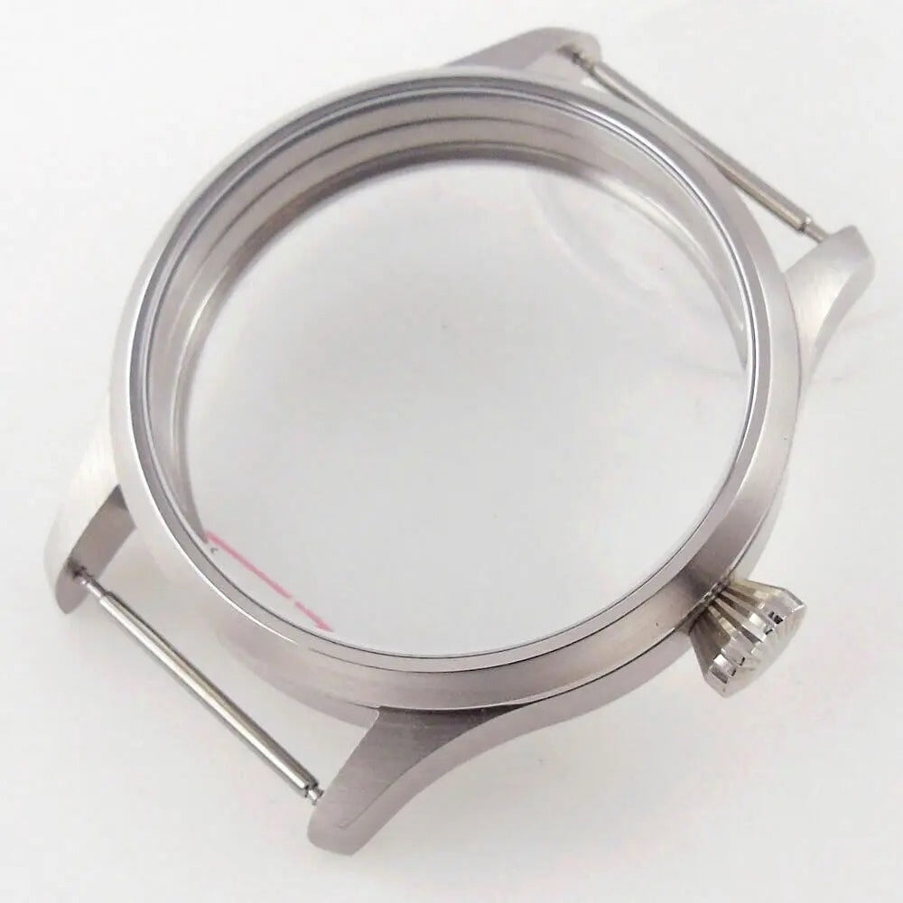 Brushed 42mm Sapphire Glass 316L PVD Watch Case fit Seagull ST3600 6497 6498